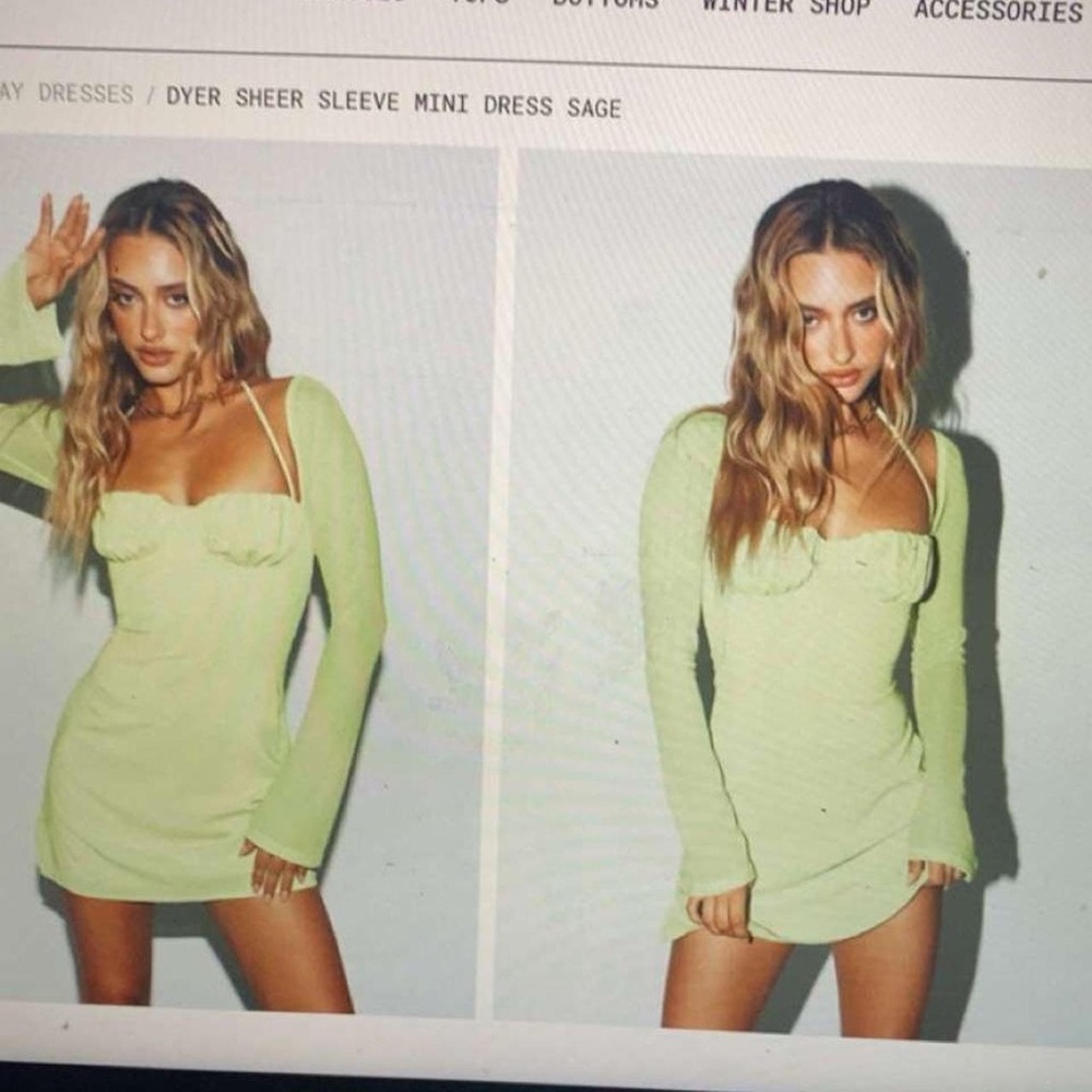 Princess Polly Green Bell Sleeve Bodycon Dress